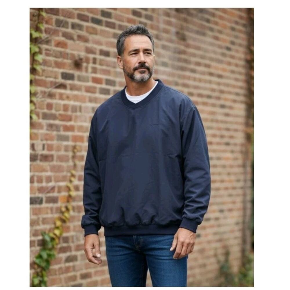 BOEING XL BLUE MENS PULL OVER SWEATSHIRT EMBROIDERED UNIFORM CREW WORK EMPLOYEE